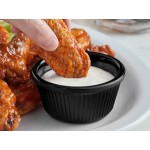 Acopa 3 oz. Black Fluted Melamine Ramekin - 12/Case