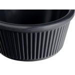 Acopa 3 oz. Black Fluted Melamine Ramekin - 12/Case
