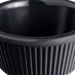Acopa 3 oz. Black Fluted Melamine Ramekin - 12/Case
