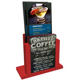 Menu Solutions WDMH-CHALK Berry Wood Menu Holder with 4