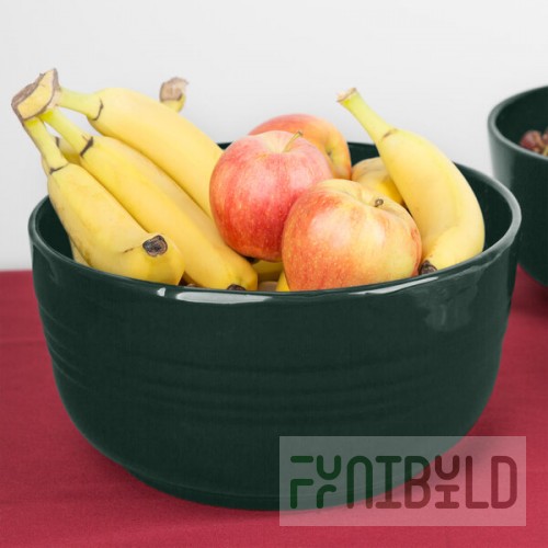 TableCraft CW3180HGN 6.75 Qt. Hunter Green Cast Aluminum Fruit Bowl