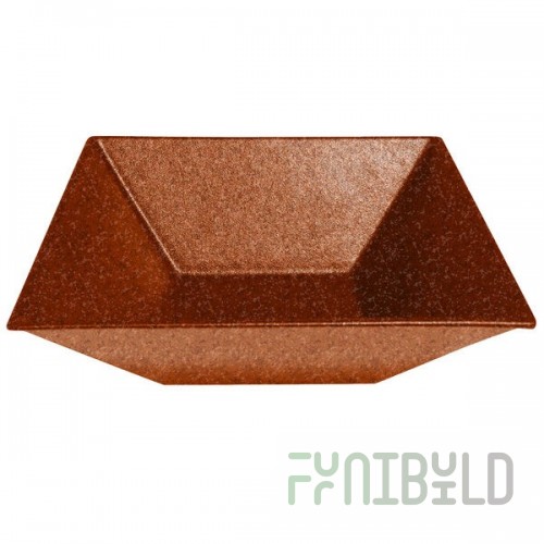 G.E.T. Enterprises BSD16-MOD-T Bugambilia 13.5 Qt. Smooth MOD Finish Terracotta Resin-Coated Aluminum XL Deep Square Bowl