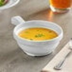 Acopa Foundations 10 oz. White Melamine Soup Bowl with Handle - 12/Pack