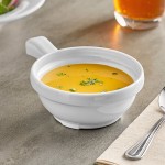 Acopa Foundations 10 oz. White Melamine Soup Bowl with Handle - 12/Pack