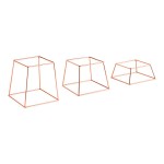 Acopa Square Rose Gold Metal 3-Piece Display Stand Set
