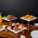 Acopa Square Rose Gold Metal 3-Piece Display Stand Set