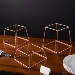 Acopa Square Rose Gold Metal 3-Piece Display Stand Set