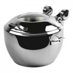 Smart Buffet Ware Smart W by Front of the House 5.75 Qt. Square Induction Chafer with Tempered Glass Lid and Stainless Steel Food Pan BCH011MSS18