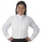 Henry Segal Women's Customizable White Long Sleeve Band Collar Dress Shirt - L Henry Segal Women's Customizable White Long Sleeve Band Collar Dress Shirt - L