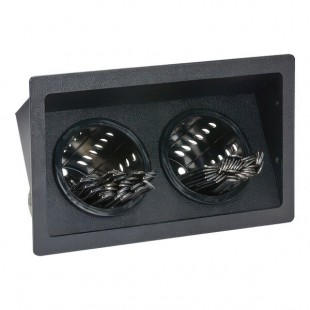 Dispense-Rite Black Polystyrene 2-Section Built-In Flush-Mount Flatware / Condiment Organizer FMSH-4BT