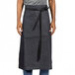 Uncommon Chef 3126 Twisted Denim Customizable 100% Cotton Uptown Bistro Apron with Black Webbing and 1 Pocket - 33