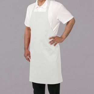Chef Revival White Poly-Cotton Customizable Bib Apron - 34