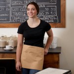 Choice Khaki Poly-Cotton Standard Waist Apron with 3 Pockets - 12 Choice Khaki Poly-Cotton Standard Waist Apron with 3 Pockets - 12
