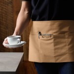 Choice Khaki Poly-Cotton Standard Waist Apron with 3 Pockets - 12 Choice Khaki Poly-Cotton Standard Waist Apron with 3 Pockets - 12