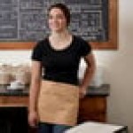 Choice Khaki Poly-Cotton Standard Waist Apron with 3 Pockets - 12 Choice Khaki Poly-Cotton Standard Waist Apron with 3 Pockets - 12