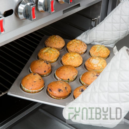 Chicago Metallic 43025 12 Cup 7.3 oz. Glazed Aluminized Steel Jumbo Crown Muffin Pan - 13 1/2