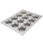 Chicago Metallic 43025 12 Cup 7.3 oz. Glazed Aluminized Steel Jumbo Crown Muffin Pan - 13 1/2