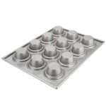 Chicago Metallic 43025 12 Cup 7.3 oz. Glazed Aluminized Steel Jumbo Crown Muffin Pan - 13 1/2
