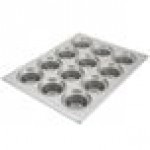 Chicago Metallic 43025 12 Cup 7.3 oz. Glazed Aluminized Steel Jumbo Crown Muffin Pan - 13 1/2