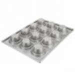 Chicago Metallic 43025 12 Cup 7.3 oz. Glazed Aluminized Steel Jumbo Crown Muffin Pan - 13 1/2