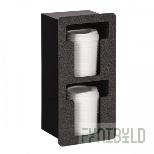 Vollrath FML-2V Black Thermoplastic Flush Mount Vertical 2-Slot Lid Holder