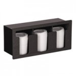 Vollrath FML-2V Black Thermoplastic Flush Mount Vertical 2-Slot Lid Holder