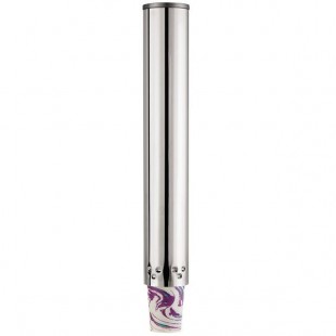 Modular 1003725 Pull-Type Stainless Steel Wall Mount Cup Dispenser for Large Cups