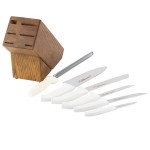 Dexter-Russell 21008 SofGrip 7-Piece White Handle Slant Knife Block Set