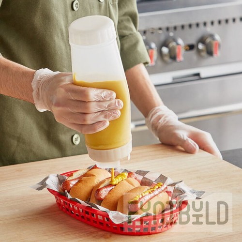 San Jamar EZ-KLEEN® 20 oz. Sauce Bottle with Medium Valve 857320M