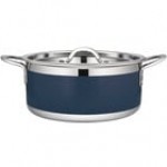 Bon Chef Country French X 4.28 Qt. Cobalt Blue Stainless Steel Pot - 71302-CF2-CB