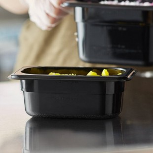 Vigor 1/9 Size Black Polycarbonate Food Pan - 2 1/2 Vigor 1/9 Size Black Polycarbonate Food Pan - 2 1/2