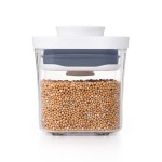 OXO Good Grips 0.2 Qt. Clear Square SAN Plastic Food Storage Container with White POP Lid OXO Good Grips 0.2 Qt. Clear Square SAN Plastic Food Storage Container with White POP Lid