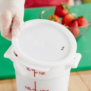 Choice 1 Qt. White Round Polypropylene Food Storage Container Lid Choice 1 Qt. White Round Polypropylene Food Storage Container Lid
