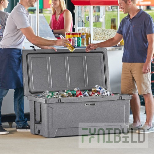 CaterGator CG170PG Gray 170 Qt. Rotomolded Outdoor Cooler / Ice Chest