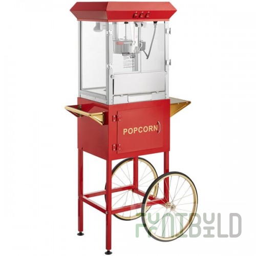 Carnival King Regular Popcorn Popper Starter Kit with 8 oz. Popper, Cart, and Supplies