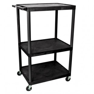 Luxor LP54-B Heavy-Duty 3 Shelf A/V Cart - 32