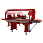 Cambro VBRL5158 Hot Red 5' Versa Food / Salad Bar with Standard Casters - Low Height Cambro VBRL5158 Hot Red 5' Versa Food / Salad Bar with Standard Casters - Low Height