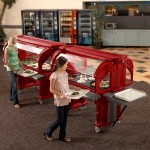 Cambro VBRL5158 Hot Red 5' Versa Food / Salad Bar with Standard Casters - Low Height Cambro VBRL5158 Hot Red 5' Versa Food / Salad Bar with Standard Casters - Low Height