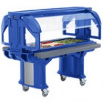 Cambro VBRL5158 Hot Red 5' Versa Food / Salad Bar with Standard Casters - Low Height Cambro VBRL5158 Hot Red 5' Versa Food / Salad Bar with Standard Casters - Low Height