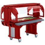 Cambro VBRL5158 Hot Red 5' Versa Food / Salad Bar with Standard Casters - Low Height Cambro VBRL5158 Hot Red 5' Versa Food / Salad Bar with Standard Casters - Low Height