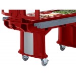 Cambro VBRL5158 Hot Red 5' Versa Food / Salad Bar with Standard Casters - Low Height Cambro VBRL5158 Hot Red 5' Versa Food / Salad Bar with Standard Casters - Low Height