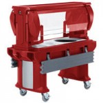 Cambro VBRL5158 Hot Red 5' Versa Food / Salad Bar with Standard Casters - Low Height Cambro VBRL5158 Hot Red 5' Versa Food / Salad Bar with Standard Casters - Low Height