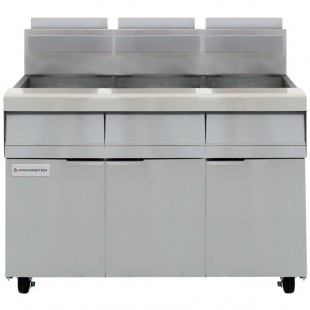 Frymaster MJ340 Natural Gas 3 Unit 40 lb. Floor Fryer with Millivolt Controls - 330,000 BTU Frymaster MJ340 Natural Gas 3 Unit 40 lb. Floor Fryer with Millivolt Controls - 330,000 BTU
