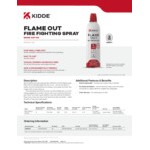 Kidde Flame Out 17.6 oz. Aerosol Fire Fighting Spray 21032937 Kidde Flame Out 17.6 oz. Aerosol Fire Fighting Spray 21032937