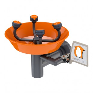 Guardian Equipment G1790 WideArea Wall Mounted PVC Eye and Face Wash Station with Bowl and Stainless Steel Check Valve