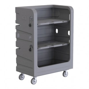R&B Wire Products, Inc. 48 Cu. Ft. Gray Heavy-Duty Polypropylene Turnabout Truck 749G-PS