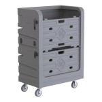 R&B Wire Products, Inc. 48 Cu. Ft. Gray Heavy-Duty Polypropylene Turnabout Truck 749G-PS