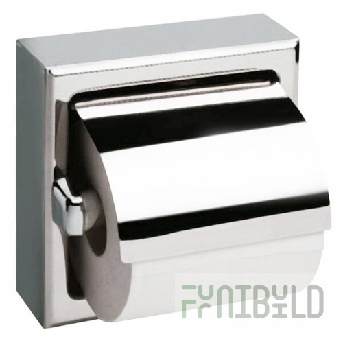 Bobrick B-66997 Surface-Mounted Toilet Tissue Dispenser with Stainless Steel Hood and Satin Finish