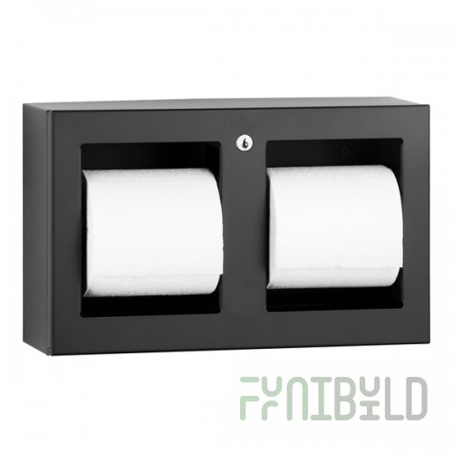 Bobrick B-3588.MBLK TrimLineSeries Surface Mounted Matte Black Stainless Steel Double Toilet Tissue Dispenser