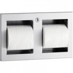 Bobrick B-3588.MBLK TrimLineSeries Surface Mounted Matte Black Stainless Steel Double Toilet Tissue Dispenser Bobrick B-3588.MBLK TrimLineSeries Surface Mounted Matte Black Stainless Steel Double Toilet Tissue Dispenser